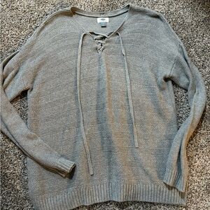 Women’s lace up detail sweater